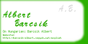 albert barcsik business card